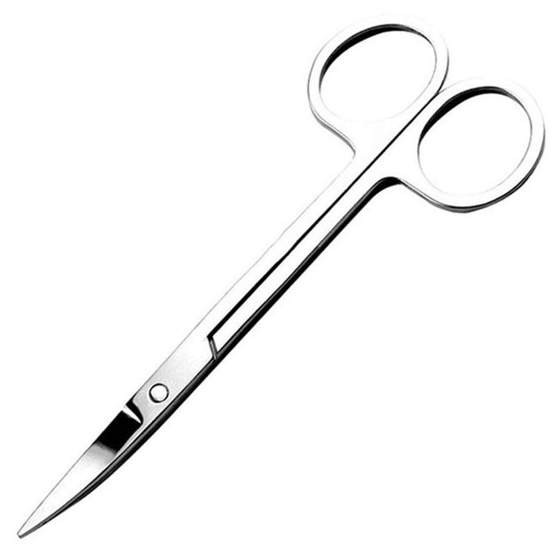 Stainless steel beauty and makeup scissors, small beauty tool scissors, safe round-tipped nose hair trimmer with curved pointed tip eyebrow trimmer